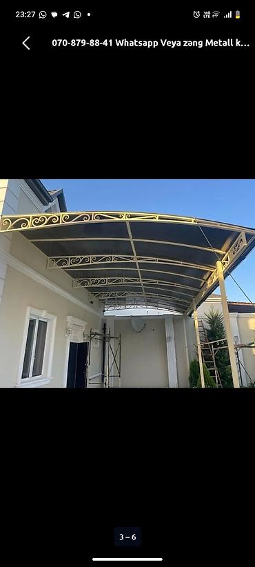 ev tipi çadır: Metal konstruksiya ilə dayanacaq/veranda üstü – layihələndirmə və — 3