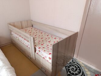 детские кровати фото: Детская кровать с бортиком и ящиками для хранения - Размер спального