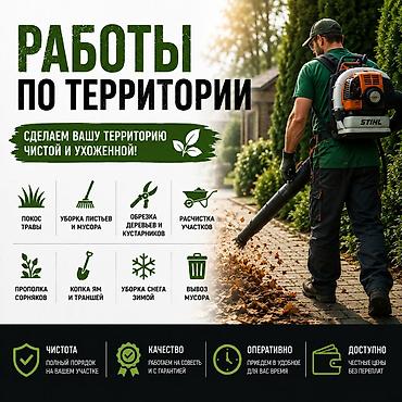 Клининговые услуги: Уборка территории, Уборка снега, Уход за деревьями, Уборка двора и сада — 1