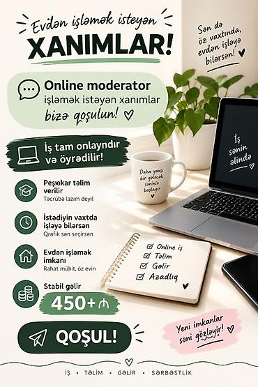 oyredilir: Çağrı mərkəzi operatoru tələb olunur, Yalnız qadınlar üçün, İstənilən yaş, Təcrübəsiz, Aylıq ödəniş — 1