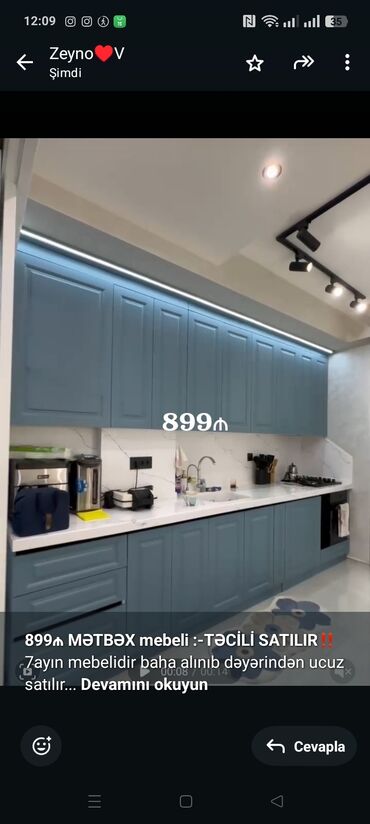 Boyunbağılar: *899₼ MƏTBƏX mebeli :-TƏCİLİ SATILIR*‼️ 7ayın mebelidir baha alınıb