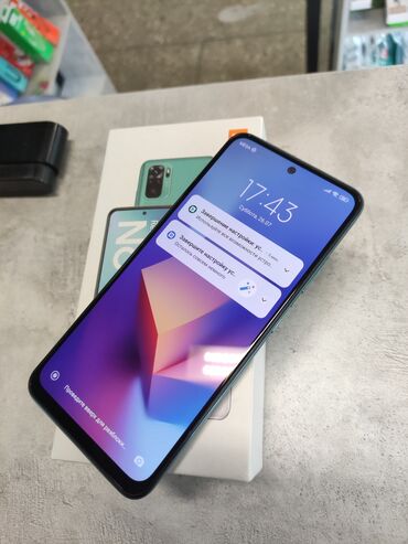 чехол для редми нот 10: Redmi, Redmi Note 10, Колдонулган, 128 ГБ, түсү - Жашыл, 2 SIM