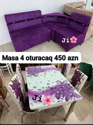 Masa və oturacaq dəstləri: Mətbəx üçün, Yeni, Açılan, Dördbucaq masa, 4 stul