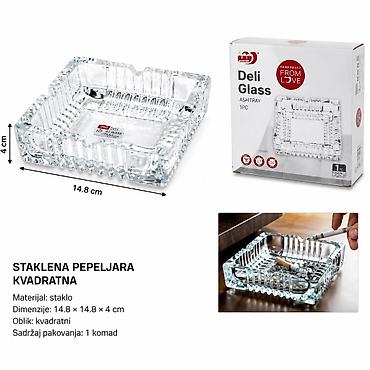 KMT Staklena pepeljara 5404189 - Tip: staklena pepeljara, kvadratnog