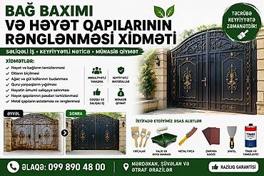 Darvazaların rənglənməsi: Bağ baxımı və həyət qapılarının rənglənməsi xidməti Səliqəli iş • — 1