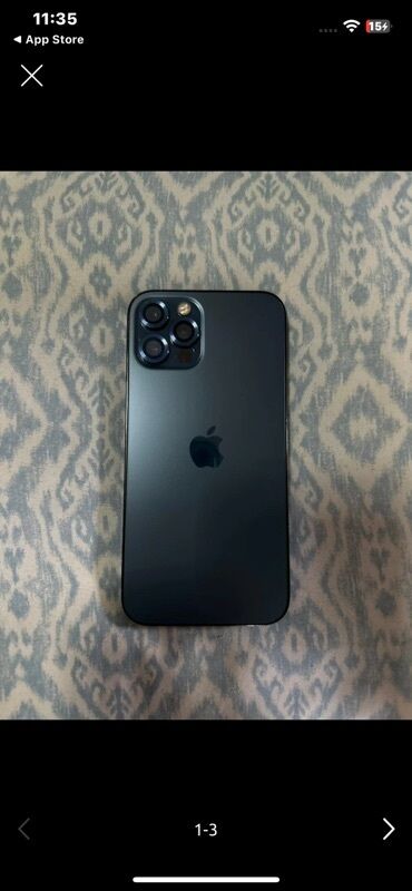 купить макбук в рассрочку: IPhone 12 Pro, Колдонулган, 128 ГБ, Кара, Заряддоочу түзүлүш, Коргоочу айнек, Каптама, 78 %