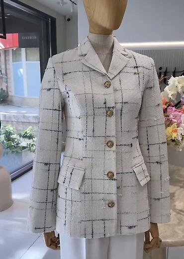 жакет mango: Пиджак, Твид, В клетку, Made in KG, M — 1