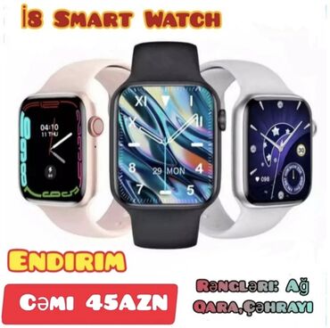 Saat kəmərləri: Yeni, Smart saat, Sensor ekran, rəng - Qara