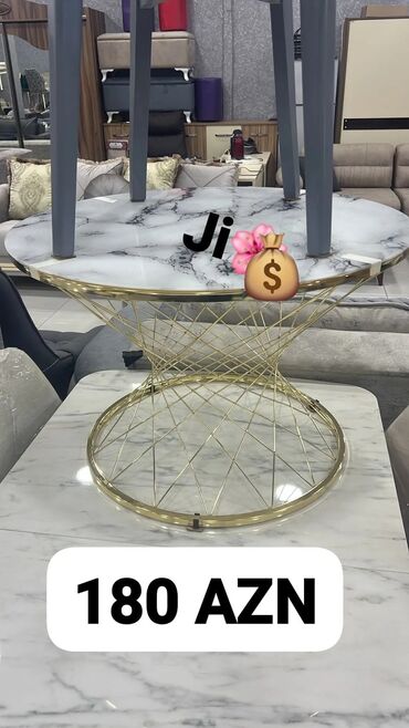 Masa və oturacaq dəstləri: Jurnal masası, Yeni, Yumru masa