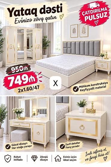 Yataq dəsti – evinizə zövq qatan klassik-stil mebel komplekti lalafo.az -da Yataq dəsti – evinizə zövq qatan klassik-stil mebel komplekti