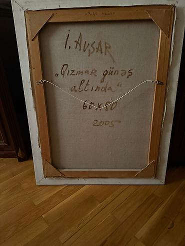 saatlar divar: Rəsm əsəri: “Qızmar günəş altında” Müəllif: İ. Avşar (arxa hissədə — 2