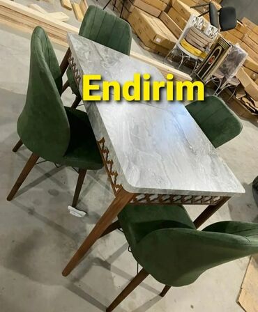 Masa və oturacaq dəstləri: Mətbəx üçün, Yeni, Açılan, Dördbucaq masa, 4 stul — 8