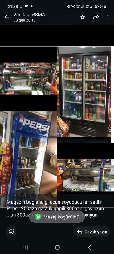 Uşaq və gənc otağı üçün dəstlər: Maqazin baglandigi ucun soyuducu lar satilir Pepsi 250azn qara