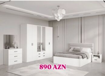 Yataq otağı dəstləri: 2 təknəfərlik çarpayı, Dolab, Tumba, 2 tumba, Azərbaycan, Yeni — 28