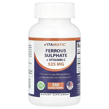 optitech vitamin c: Vitamin Dəmir + C Vitamatic Ferrous Sulphate + Vitamin C, 325 mg – — 1