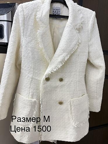 52 54 р: Пальто, Классика, Осень-весна, Твид, По колено, Карманы накладные, M — 2