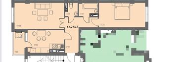 квартира курчатова: 2 комнаты, 65 м², Индивидуалка, 3 этаж, ПСО (под самоотделку)