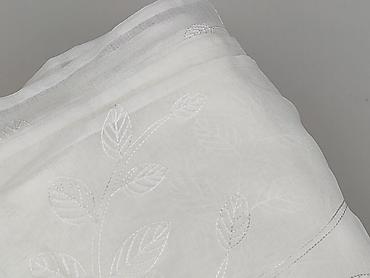 home decor: Biała firana z haftem liści – komplet 3 szt. - Wzór: delikatne, białe — 6