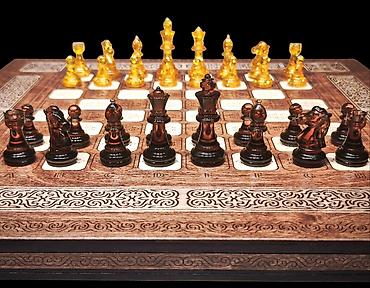 Настольные игры: Деревянный набор 3-в-1: нарды + шахматы+шашки - Материал: натуральное — 13