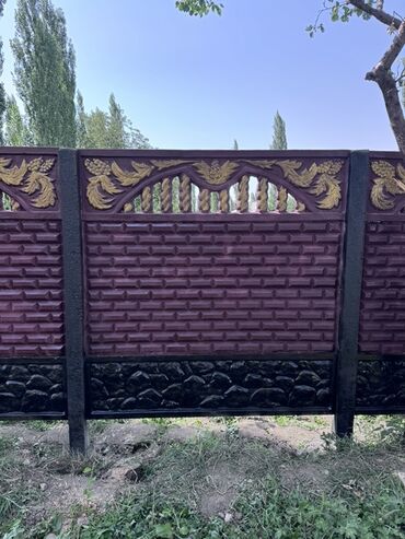 искусивенный газон: Секции декоративного бетонного забора - Материал: армированный