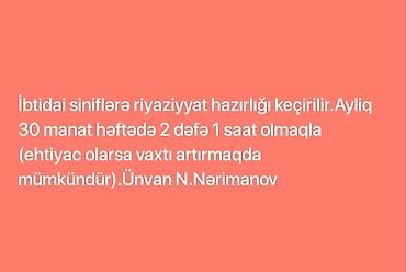 Ünvanınız yaxındırsa evinizdede tedris edə bilərik. İbtidai siniflər