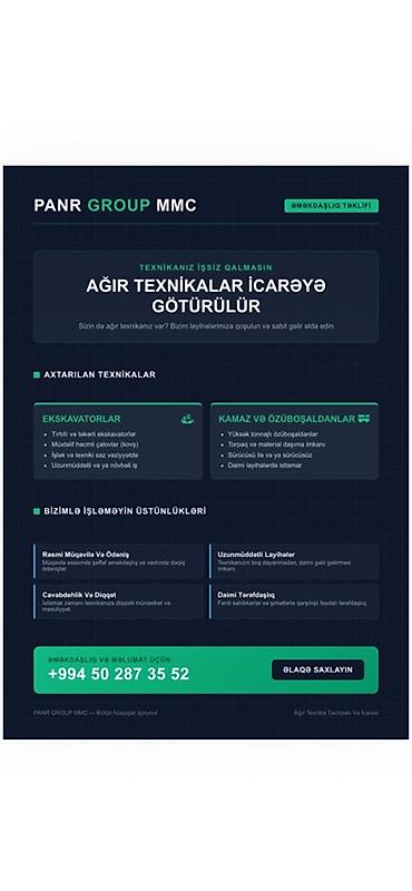 растаможка авто: Ağır texnika icarəsi və xidmətləri – PANR GROUP MMC Tətbiq sahələri — 1