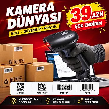 Biznes üçün avadanlıq: Məhsul: USB barkod/QR kod skaneri – əl tipli, portativ Xüsusiyyətlər — 1