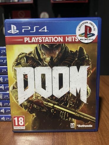 playstation 2 oyun diskleri: PlayStation 4 üçün DOOM oyun diski. Bu, məşhur Bethesda şirkətinin