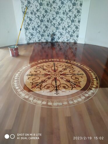 Döşəmə işləri: Pol ve parketlerin yonulub laklanmasi yuksek seviyyede — 12