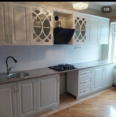 Sifarişlə mətbəx mebeli: Sifarişlə mətbəx dəsti, Özü çəkən petlələr, MDF, Kredit yoxdur, Pulsuz çatdırılma — 21