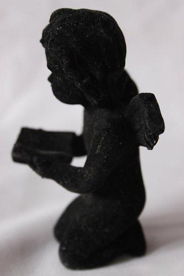 Figure: STARA FIGURA CRNI ANĐEO, GIPS I PLIŠ, RARITET | Stara drvena figura — 9