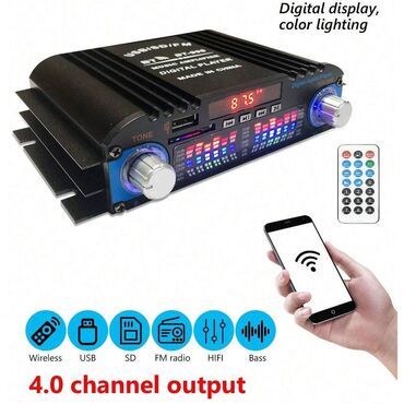 radio meier m 115bt: BT-998 FM radio bluetooth pojacalo 80W / 4 x 20W sa 4 izlaza Ima FM