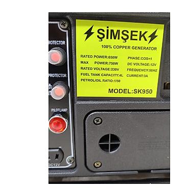 12 volt 220: №: 7289 Məhsulun adı: Benzin generatoru Şimşek SK950 Brend: Şimşek — 3