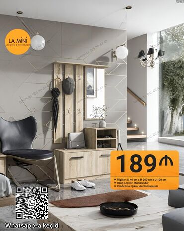 мебель для гостиной: Minimalist dəhliz mebeli dəsti – LA MiNi - Material və dizayn: Açıq