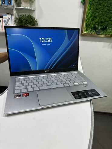 acer swift x: Ультрабук, Acer, 8 ГБ ОЗУ, AMD Ryzen 5, 14.3 ", Б/у, Для несложных задач, память SSD