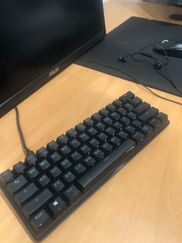 телефоны кнопочный: Клавиатура, HyperX, Механикалык, Зымдуу туташтыруу, Өлчөмү: 60%