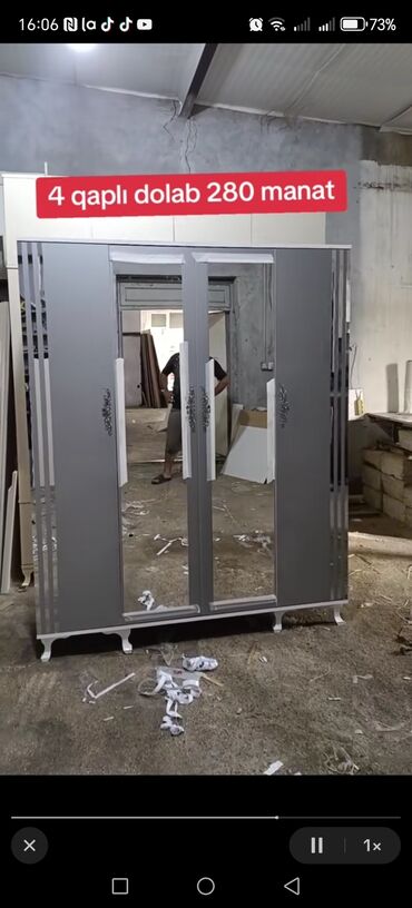 skaf dolab: Açılan, 4 qapılı Düz dolab, Qarderob, paltar dolabı