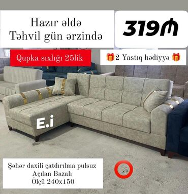 Masa və oturacaq dəstləri: Künc divan, Yeni, Açılan, Bazalı, Şəhərdaxili pulsuz çatdırılma