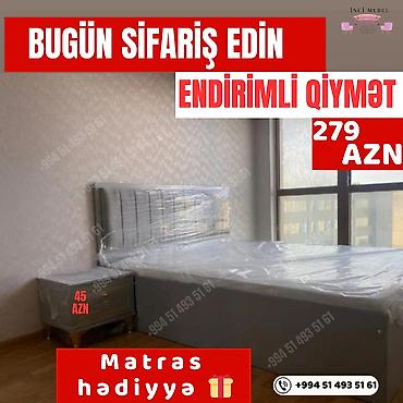 matras: Yeni, Təknəfərlik çarpayı, Bazalı, Matras ilə, Siyirməsiz, Azərbaycan — 1