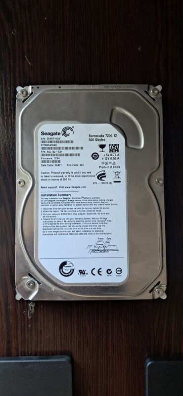 Masaüstü kompüterlər və iş stansiyaları: Daxili Sərt disk (HDD) Seagate, 512 GB, 7200 RPM, 3.5", İşlənmiş
