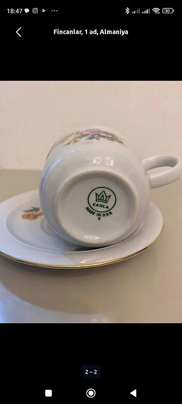 caydan caynik: Çay dəsti, rəng - Ağ, Farfor, 1 nəfərlik, Almaniya — 1