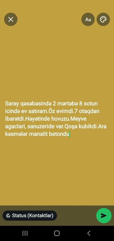 домики у моря баку: Saray qəsəbəsində 8 sot torpaq sahəsində yerləşən 2 mərtəbəli fərdi