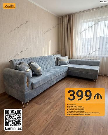 Künc divan – La Mini (Kod: 3945) - Ölçülər: 260 × 160 sm - Mexanizm