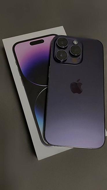 Apple iPhone: IPhone 14 Pro, Б/у, 256 ГБ, Deep Purple, Коробка, 83 % — 1