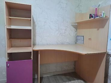 шкаф высокий: Детский мебельный комплект: угловой письменный стол + стеллаж + — 1
