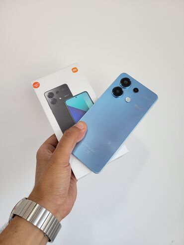 telefon tutucu qiymeti: Xiaomi Redmi Note 13, 256 ГБ, цвет - Синий, 
 Отпечаток пальца, Face ID