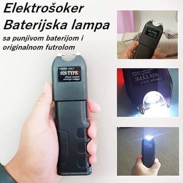 Ostali proizvodi za kuću: Elektrošoker za samoodbranu + baterijska lampa sa punjivom baterijom u