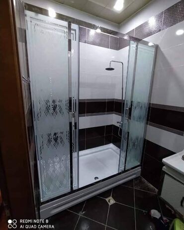 Duş kabinaları, arakəsmələr: Yeni Üstü açıq kabina, Künc üçün, Pulsuz çatdırılma — 29