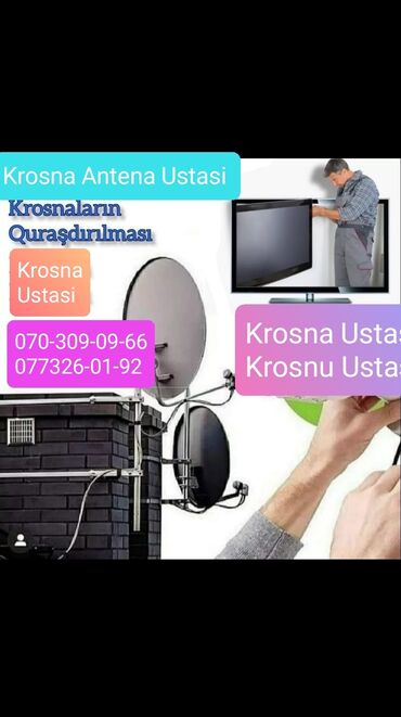 ustanovka antenn: Krosna Ustasi Krosnu Ustasi Peyk Antena Ustasi Krosno Ustasi Əhmədli
