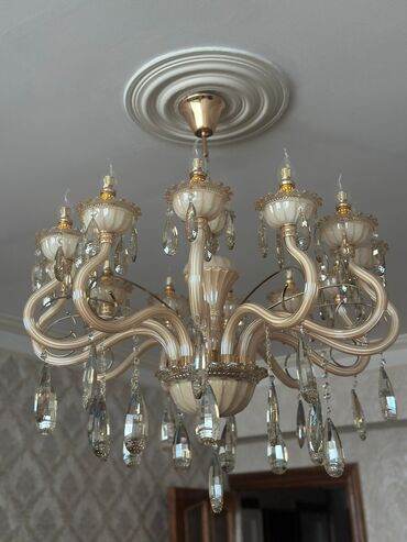 люстр бра светильников: Çılçıraq, 8 lampa, Xrustal